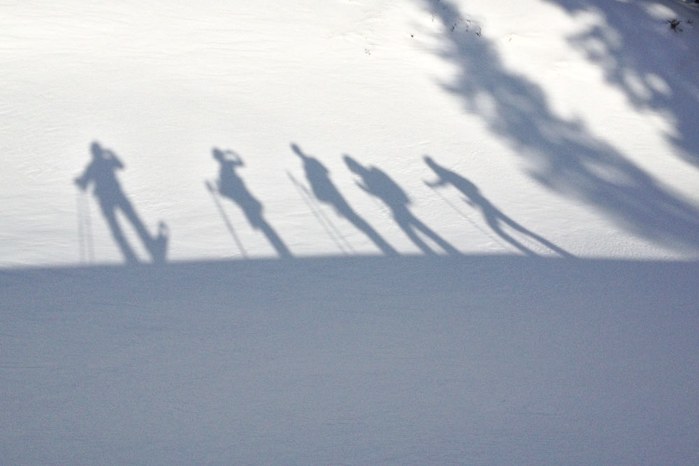 Schneeschuhwandern Schatten