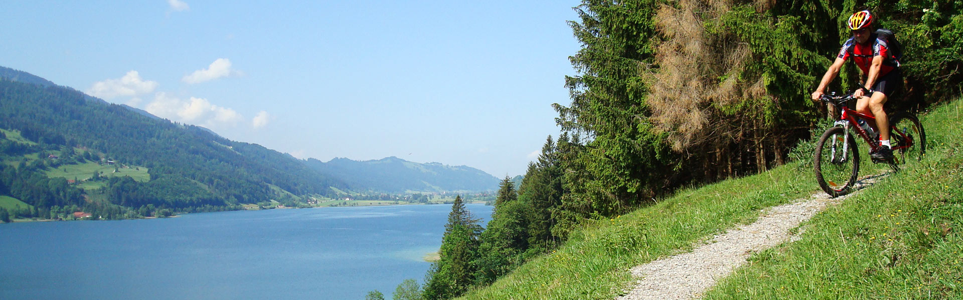 Bei dieser MTB Tour seht ihr den Alpsee von oben.